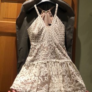 BCBG Maxaxria beige lace dress